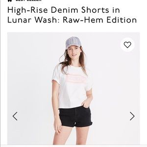 NWT Madewell High Rise Raw Hem Denim shorts